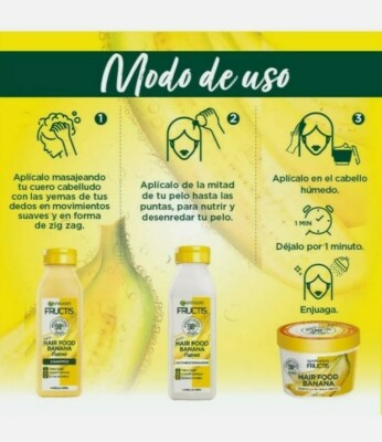 Garnier Fructis Hair Food Banana Complete Routine 98% Natural Clean | eBay