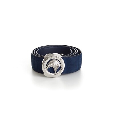 STEFANO RICCI 2800$ Nubuck Crocodile Leather Belt - Eagle Head