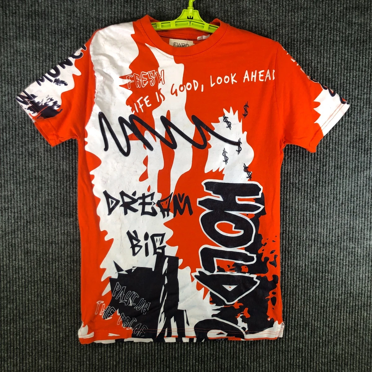 White orange graphic tee 2025