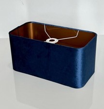 new handmade rectangular navy blue velvet lamp shade and pendant light shade