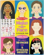 Melissa  Doug Make-a-Face Sticker Pad - Fashion Faces NEW SEALED
