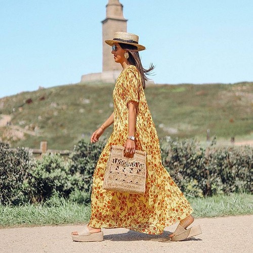 zara yellow floral print dress