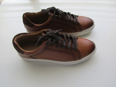 Nordstrom NOJACE Leather Ortholite Lace-up Men’ Sneakers Cognac 9M 