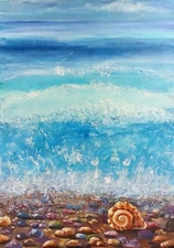 Beach Oil Painting Seashells 50x70cm Seascape Art Oil Painting on Canvas