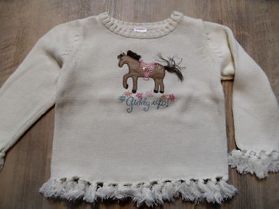 Pull Col Roulé Gymboree Motif Chevaux - Taille 3/98 (3 Ans) - Bleu Clair Et Blanc - Neuf