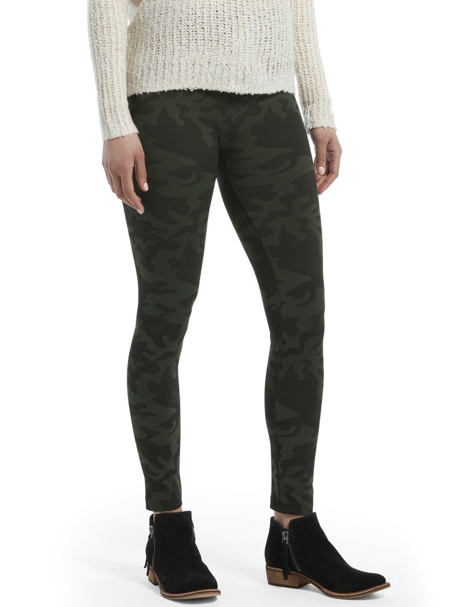 Hue Women's Cozy Lining Brushed Seamless Yoga Leggings Olive Camo