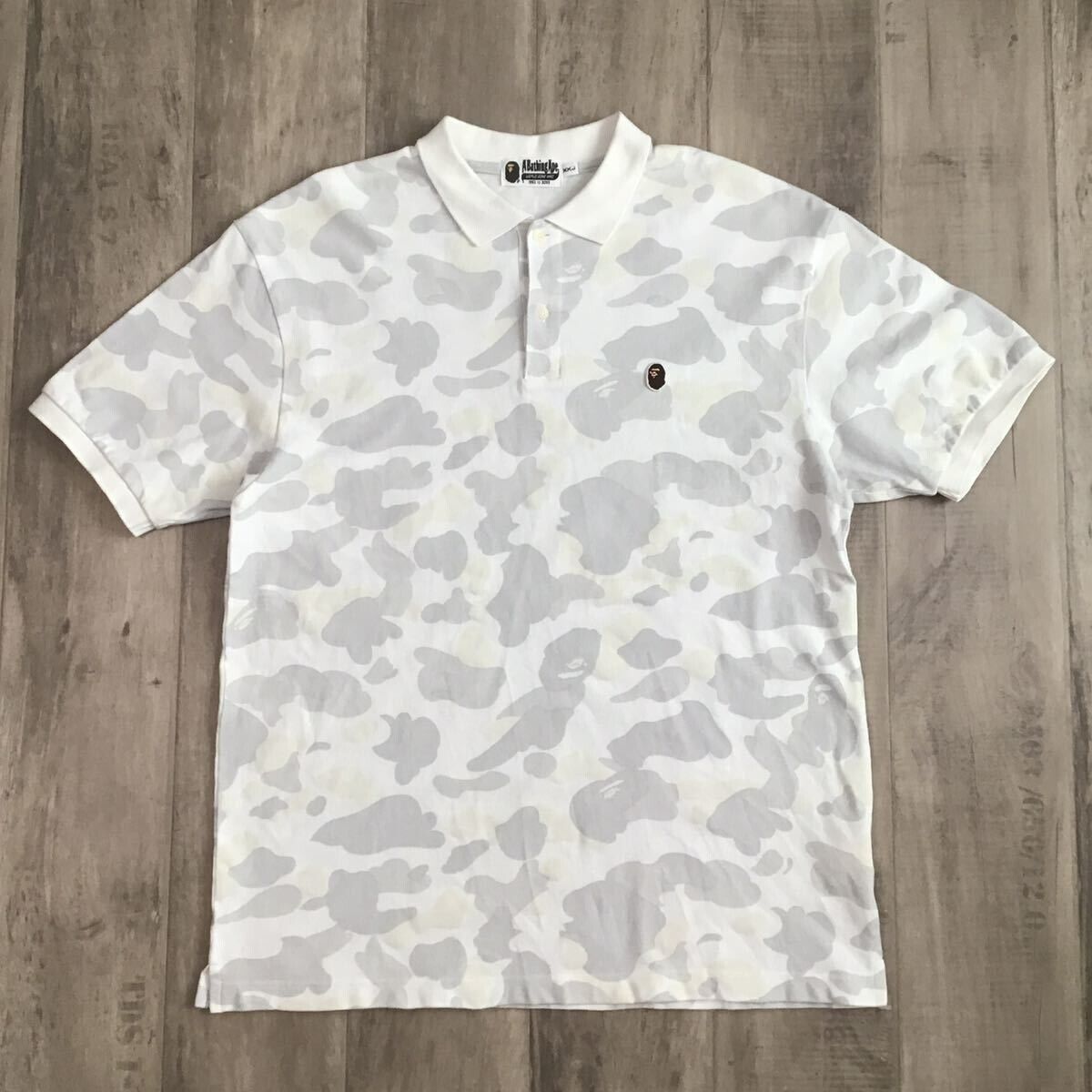 Glow in the dark BAPE City camo polo shirt White A Bathing Glow in the dark BAPE City camo polo shirt White A Bathing