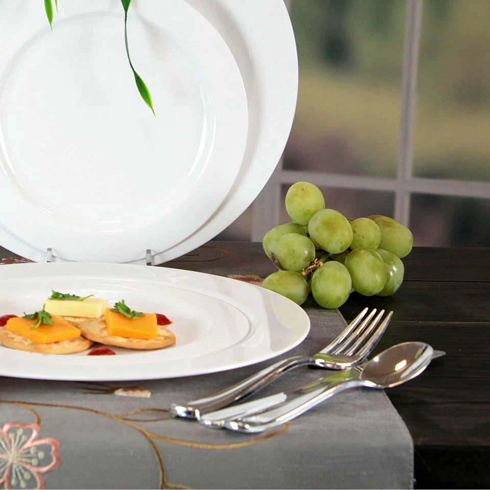 Столовые приборы SilverColor одноразовые столовые приборы комбо серебро 160 карат набор для вечеринки свадьбы - Изображение 3 из 4