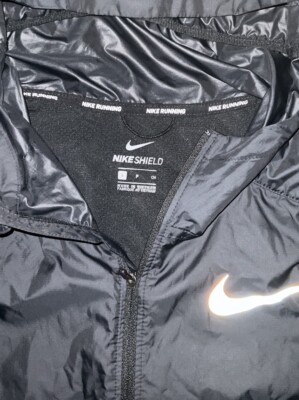 Nike Shield Reflective Running Jacket Black CJ5469-010 Men's Small