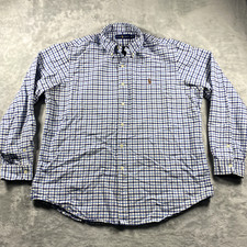 Polo Ralph Lauren Shirt Mens XL White Check L/S Button Down Full Color Pony READ