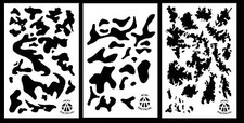 3Pack Vinyl Airbrush Spray Paint Camo Stencils 14" Multicam - Army - TACS