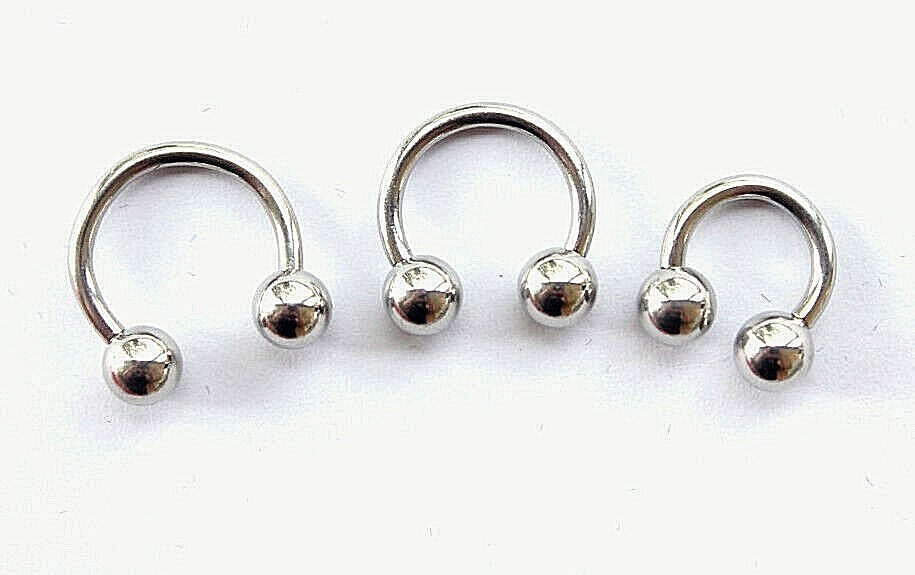 or 10pc Bulk 14g Horseshoe Ring Circular Barbell CBB Septum