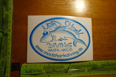 Alter Aufkleber Tauchsport Tauchen MAD SHARK DIVING Malta-Gozo