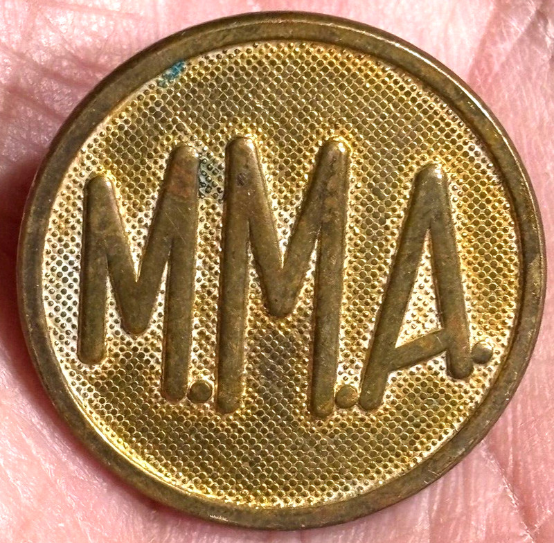 WWI Era 1920s M.M.A. Marine Military Academy Enlisted Collar Disc VERY RARE