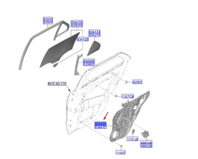 Kia Niro MK2 Türmodul Verkleidung hinten links 83471AT000 NEU ORIGINAL