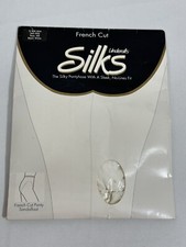 Vtg New Underalls Silks Pantyhose French Cut Panty Sandalfoot White Size AB