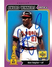 Don Baylor autographed baseball card (Angels) 2001 Upper Deck Decade #168