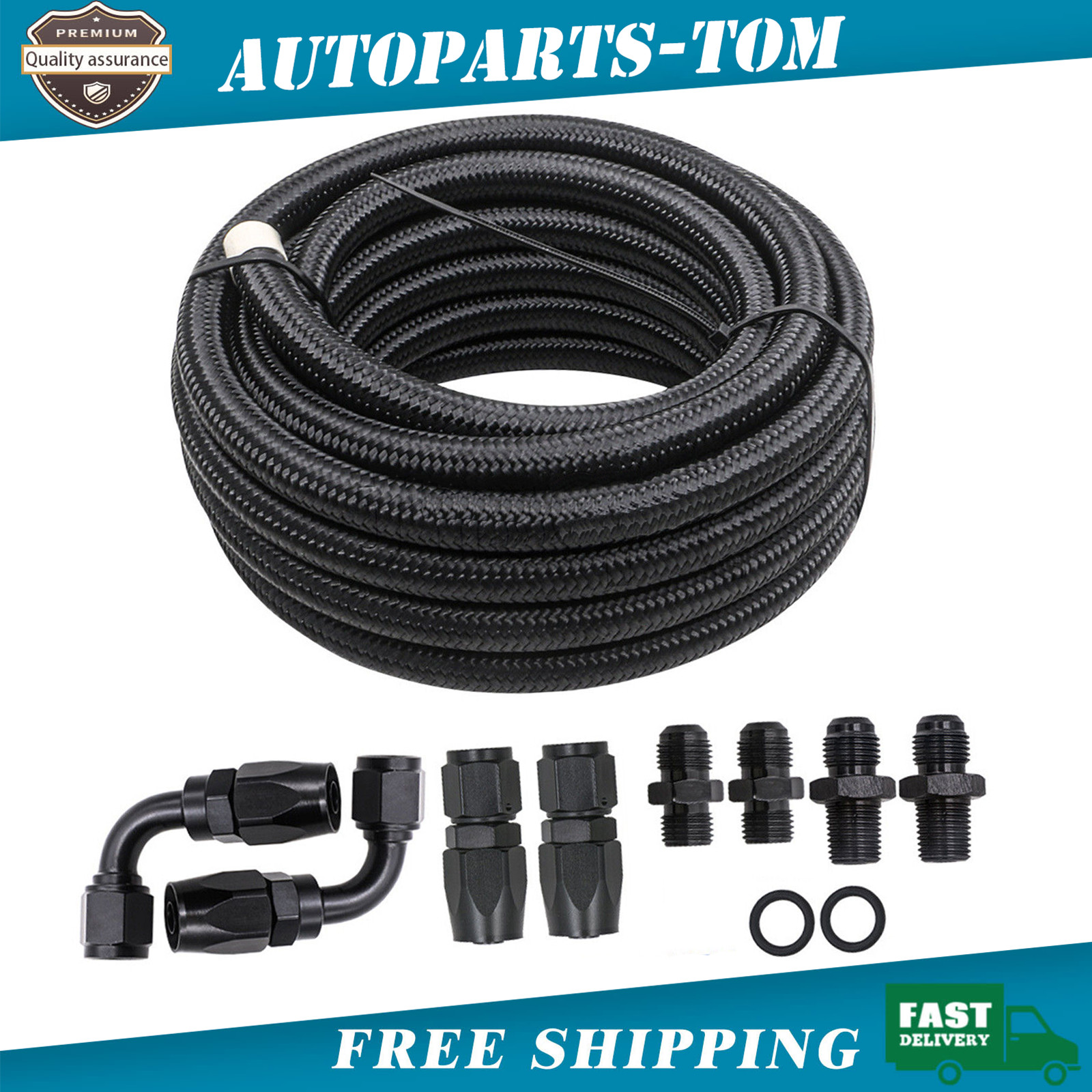 4L60E 4L65E Automatic Transmission Cooler Line Kit Black 6 AN Steel