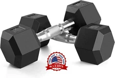 Mancuernas de goma antideslizantes antivuelco forma hexagonal paquete de 2 NUEVO