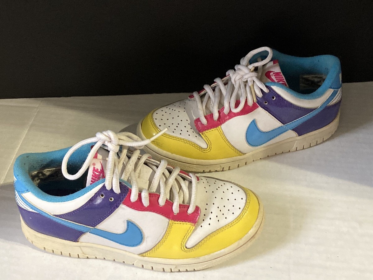 Nike Dunk Low Rainbow White Yellow Purple Blue 309601-145 Nike Dunk Low Rainbow White Yellow Purple Blue 309601-145