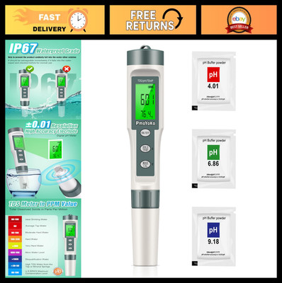 3-in-1 Digital pH Meter & TDS Tester - High Precision Water Quality Tester for D