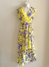 NWT ANTHROPOLOGIE Eliza J Chiffon V Neck Surplice High Low Maxi Dress Women’s 6