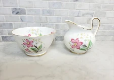 Royal Chelsea Petite Floral Print Open Sugar Bowl And Creamer 