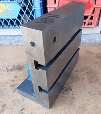 LOT M69 CHALLENGE 12"X6" X 12" CAST IRON HEAVY T-SLOTTED ANGLE PLATE