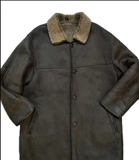 Mens Leather Coat Brand: Gimo’s Made In Italy Excellent Condition 