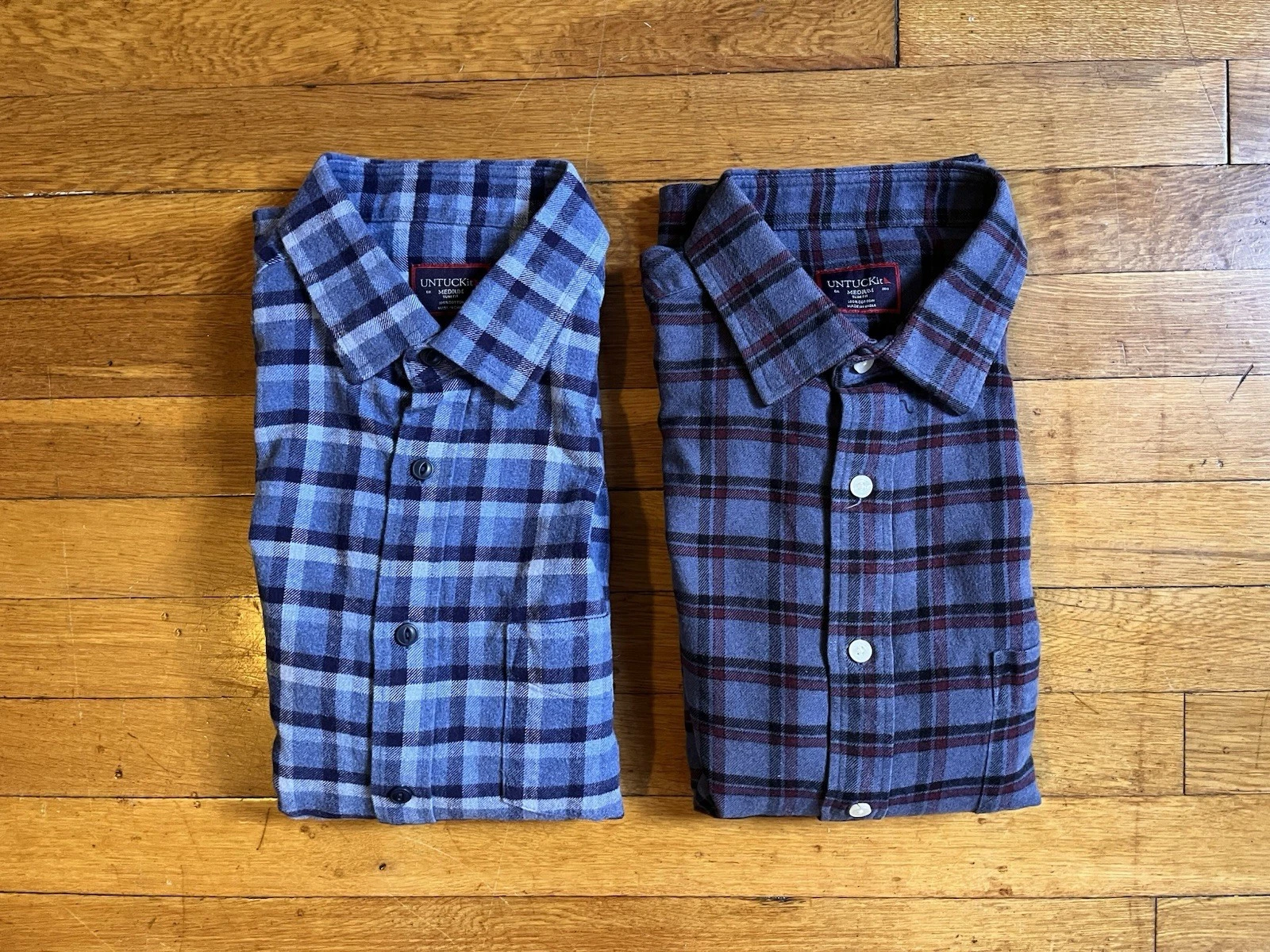 Untuckit Shirt Lot Men’s Medium Slim Fit Multicolor Plaid Flannel