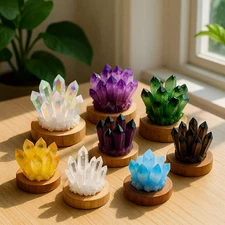 Natural Large Ghost Quartz Cluster Healing Crystal Phantom Stone Specimen Decor