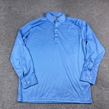 Collars Co Polo Shirt Mens Large Blue Check Golf Performance Breathable Office