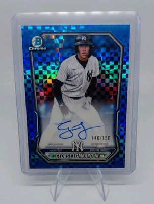 Bowman Baseball - George Lombard Jr. - Blue X-Fractor Auto /150 Yankees CPA-GL
