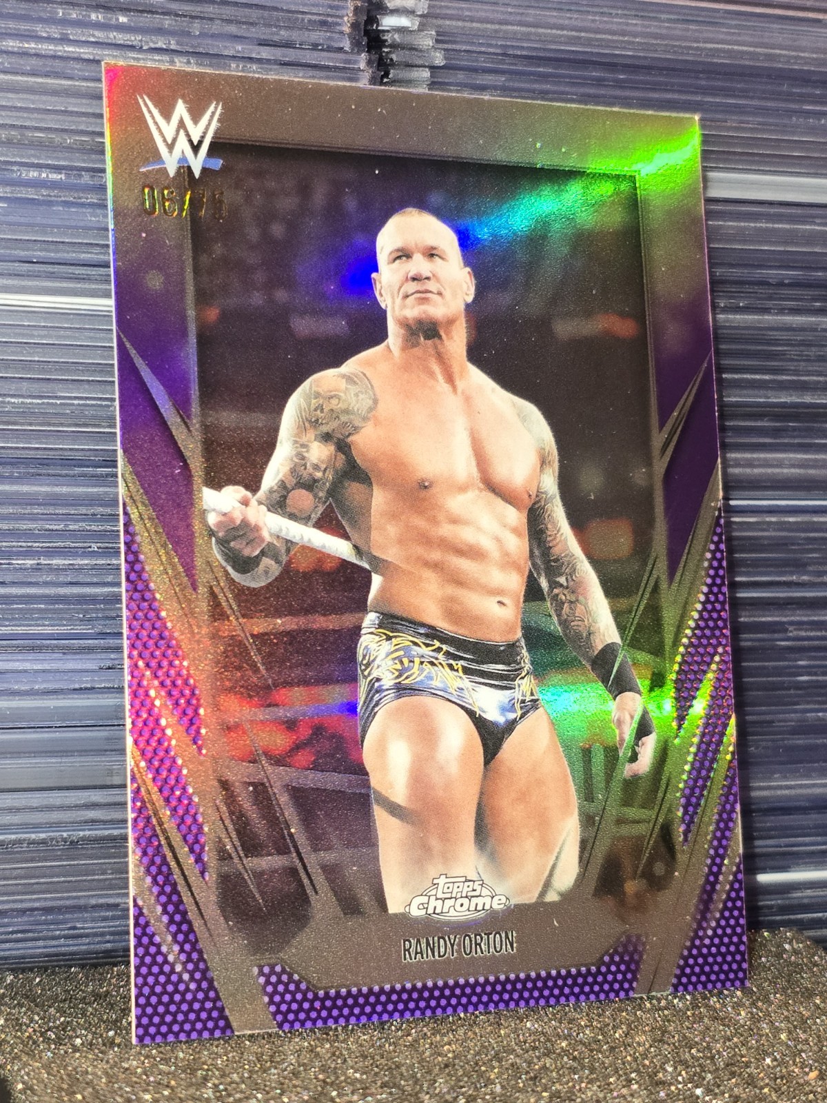 2026 Topps Chrome WWE Randy Orton purple refractor base set card #6/75 THE VIPER