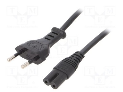 CEE 7/16 Stecker,IEC C7 weiblich 2x0,75mm2 PVC Kabel