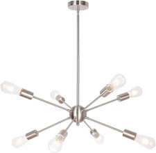 Sputnik Chandelier 8 Light Brushed Nickel Mid Century Modern Ceiling Fixture E26