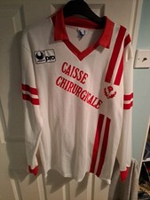 AS Nancy Lorraine. 1986/7. Uhlsport. Heim Fußball Trikot. Weiß. Größe L