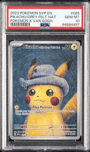 2023 POKEMON SVP EN-SV BLACK STAR PROMO #085 PIKACHU WITH GREY FELT HAT PSA 10