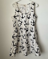 J. Crew Anchor Print Sleeveless Dress - Black and White size 8