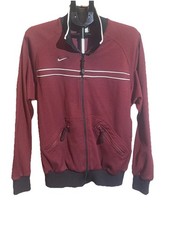 Vintage Nike Mens Track Jacket M Black Maroon 90s Athletic Old School Full Zip