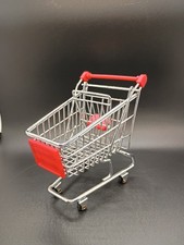 5.5"Tx5.25"Lx3.25"W Metal  Plastic Shopping Cart Replica Pre-owned