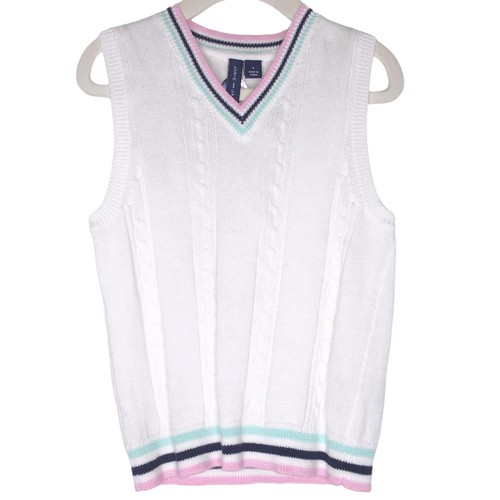 Janie Jack 4 NEW Kids Cable Knit Sweater Vest Tennis Spring Easter