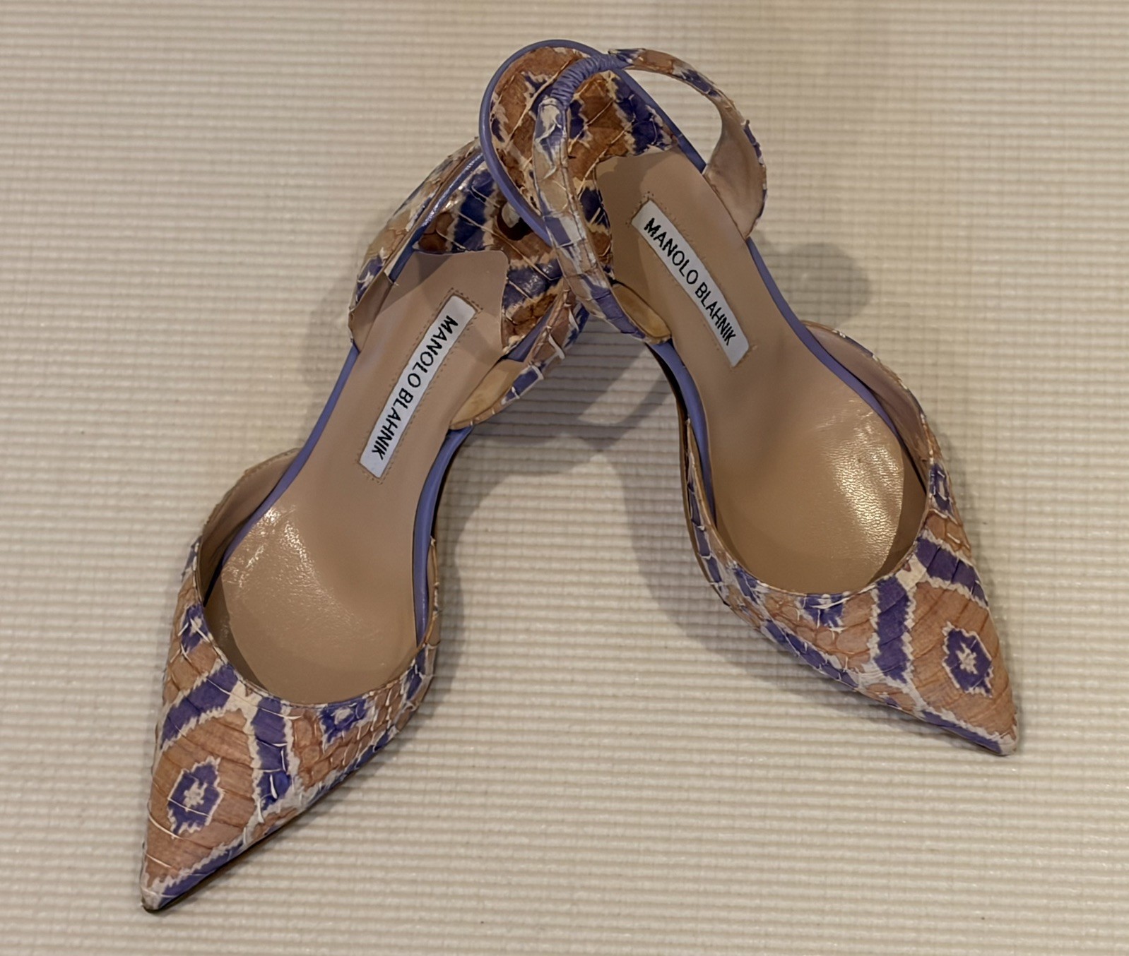 MANOLO BLAHNIK SHOES CAROLYNE  PYTHON SNAKESKIN P… - image 11