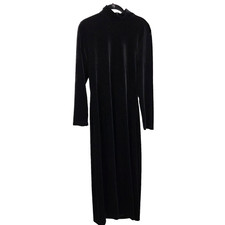 VTG Express Tricot Black Velvet Long Sleeve Dress SZ 11/12 Modest Witchy