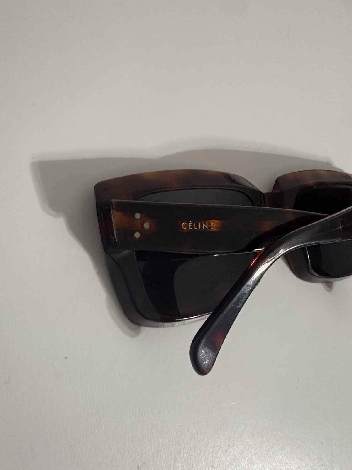 USED Celine Tortoise Shell Square Sunglasses CL 4… - image 4