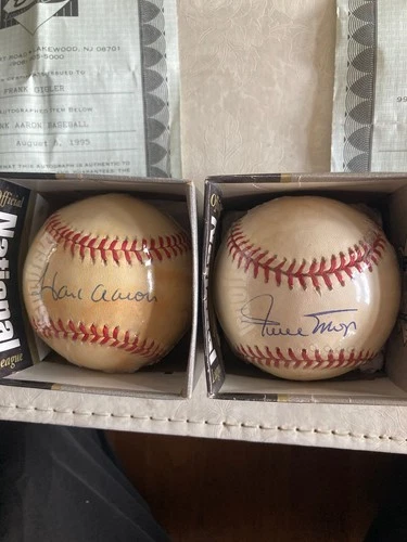 Willie Mays  AND Hank Aaron Autographed Baseballs.  Two for the price of one!