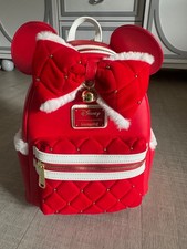 loungefly Minnie Mouse Christmas Santa suit Cosplay mini backpack