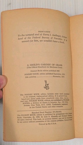 A Child's Garden of Grass Jack Margolis Pocket 78114 Vintage Marijuana Handbook - Picture 5 of 9