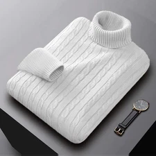 New Men's Turtleneck Soft Sweater Warm Knitted Autumn/winter Pullover Jumper ☀