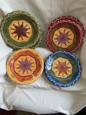 Pier 1 Imports Hand Painted Ironstone Salad Plates 8”  (Eight Available)